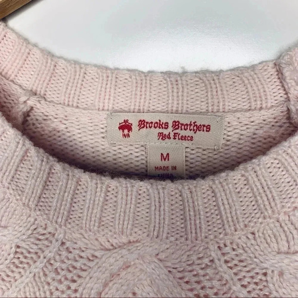 Brooks Brothers Red Fleece Pink Wool Blend Sweater Size Medium - Picture 5 of 8